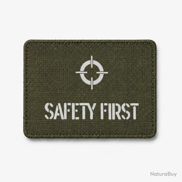 Patch SAFETY FIRST - Olive / Blanc