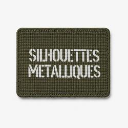 Patch Silhouettes m&eacute;talliques - Olive / Blanc