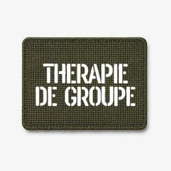 Patch Th&eacute;rapie de groupe - Olive / Blanc