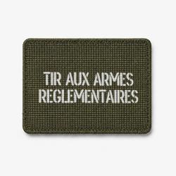 Patch Tir aux armes r&eacute;glementaires - Olive / Blanc