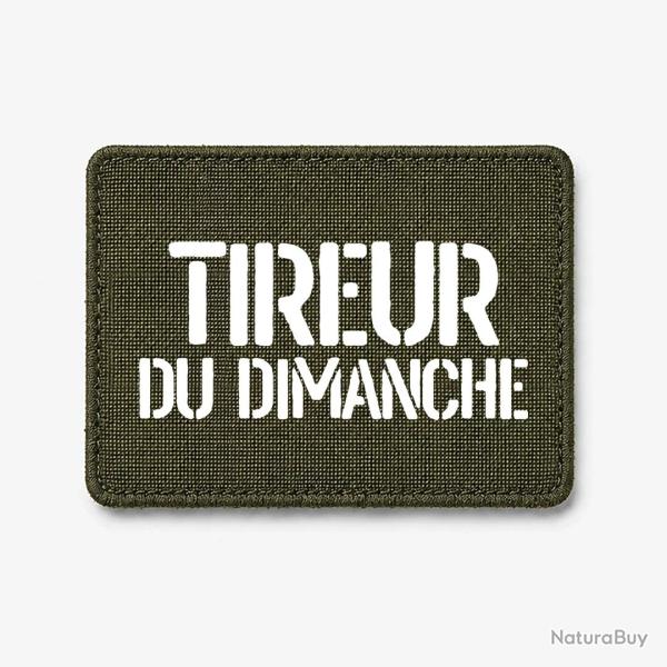 Patch Tireur du Dimanche - Olive / Blanc