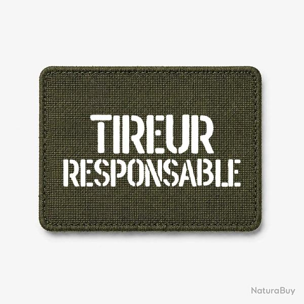 Patch TIREUR RESPONSABLE - Olive / Blanc