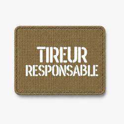 Patch TIREUR RESPONSABLE - Coyote / Blanc