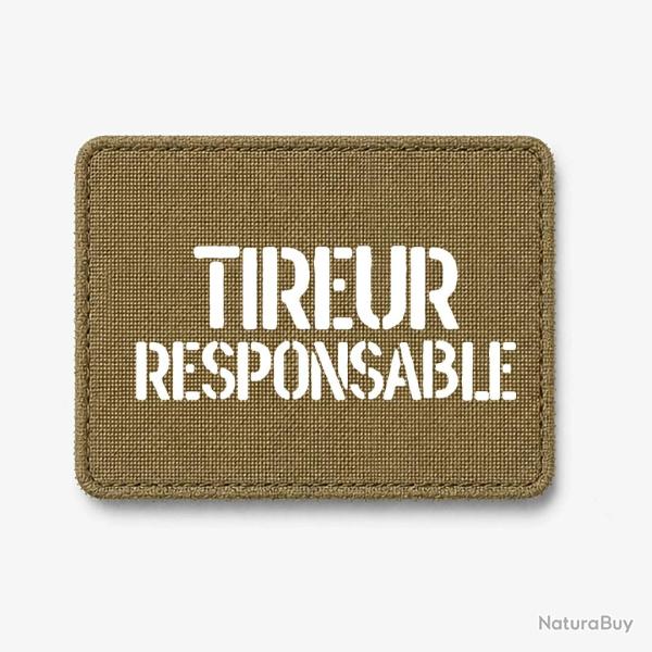Patch TIREUR RESPONSABLE - Coyote / Blanc