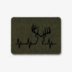 &Eacute;cusson Chasse - Battement de coeur "CERF" - Olive / Noir