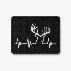 &Eacute;cusson Chasse - Battement de coeur "CERF" - Noir / Blanc