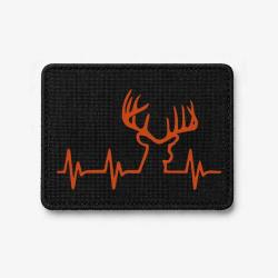 &Eacute;cusson Chasse - Battement de coeur "CERF" - Noir / Orange