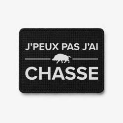 &Eacute;cusson Chasse - Je peux pas j'ai chasse ! - Noir / Blanc