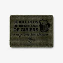 &Eacute;cusson Chasse - Je kill plus de bi&egrave;res que de gibiers - Olive / Noir