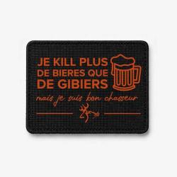 &Eacute;cusson Chasse - Je kill plus de bi&egrave;res que de gibiers - Noir / Orange