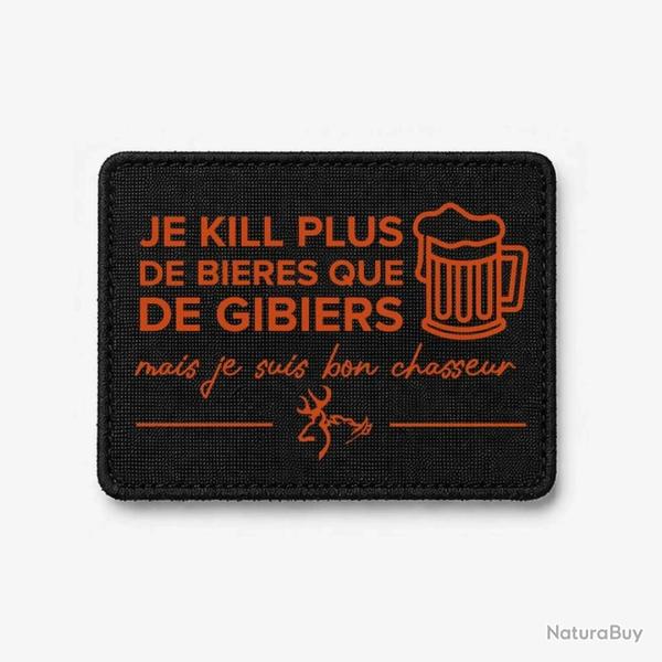 �cusson Chasse - Je kill plus de bi�res que de gibiers - Noir / Orange