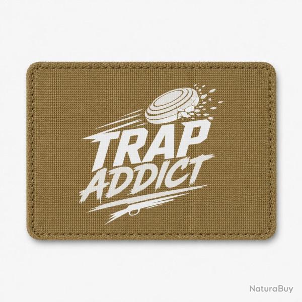 Patch Ball Trap - Accro au Trap - Passion plateaux - Coyote / Blanc