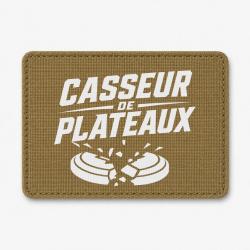 Patch Ball Trap - Casseur de plateaux - Impact explosif - Coyote / Blanc