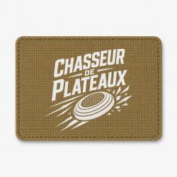 Patch Ball Trap - Chasseur de plateaux - &Eacute;cusson tireur - Coyote / Blanc