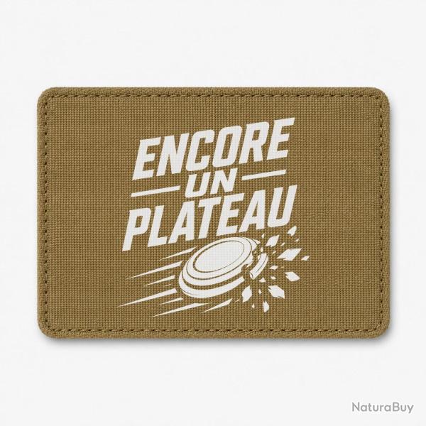 Patch Ball Trap - Encore un plateau - Slogan passion - Coyote / Blanc