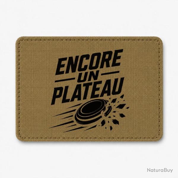 Patch Ball Trap - Encore un plateau - Slogan passion - Coyote / Noir