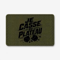 Patch Ball Trap - Je casse du plateau - Slogan tireur - Olive / Noir
