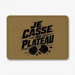 Patch Ball Trap - Je casse du plateau - Slogan tireur - Coyote / Noir