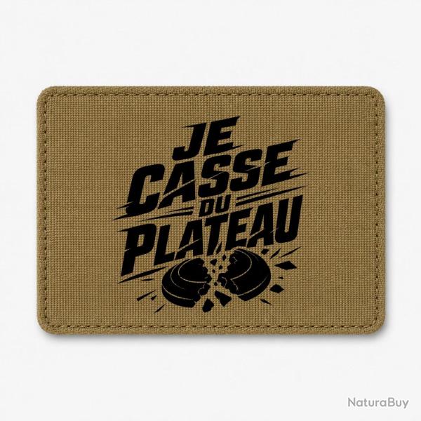 Patch Ball Trap - Je casse du plateau - Slogan tireur - Coyote / Noir