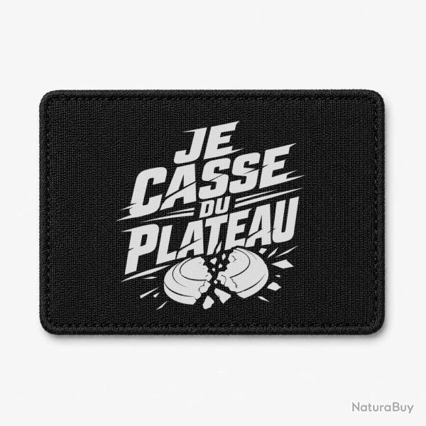 Patch Ball Trap - Je casse du plateau - Slogan tireur - Noir / Blanc