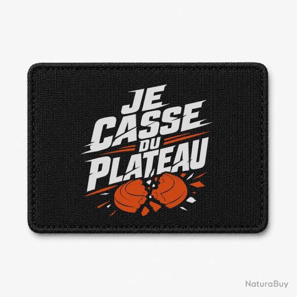 Patch Ball Trap - Je casse du plateau - Slogan tireur - Noir / Orange