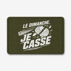 Patch Ball Trap - Le dimanche je casse - Stand de tir - Olive / Blanc