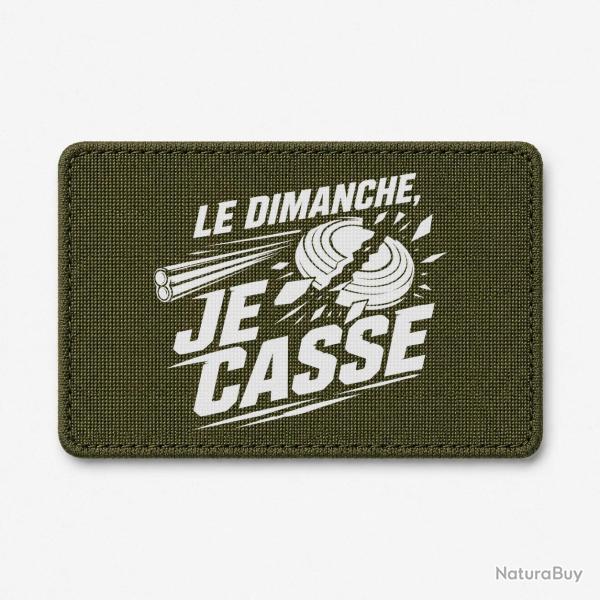 Patch Ball Trap - Le dimanche je casse - Stand de tir - Olive / Blanc