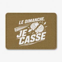 Patch Ball Trap - Le dimanche je casse - Stand de tir - Coyote / Blanc