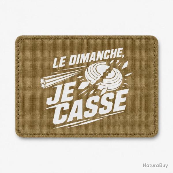 Patch Ball Trap - Le dimanche je casse - Stand de tir - Coyote / Blanc