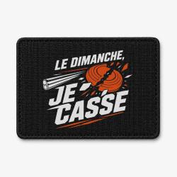 Patch Ball Trap - Le dimanche je casse - Stand de tir - Noir / Orange