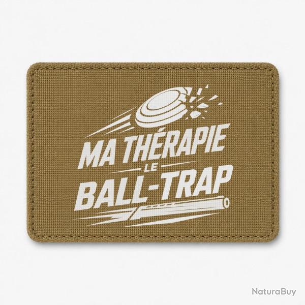 Patch Ball Trap - Ma th�rapie, le Ball Trap - Humour - Coyote / Blanc