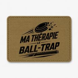 Patch Ball Trap - Ma th&eacute;rapie, le Ball Trap - Humour - Coyote / Noir