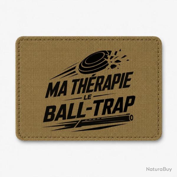 Patch Ball Trap - Ma th�rapie, le Ball Trap - Humour - Coyote / Noir