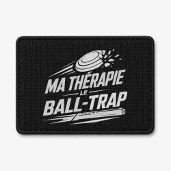 Patch Ball Trap - Ma th&eacute;rapie, le Ball Trap - Humour - Noir / Blanc