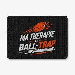 Patch Ball Trap - Ma th&eacute;rapie, le Ball Trap - Humour - Noir / Orange