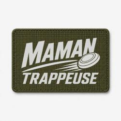 Patch Ball Trap - Maman trappeuse - Cadeau personnalis&eacute; - Olive / Blanc