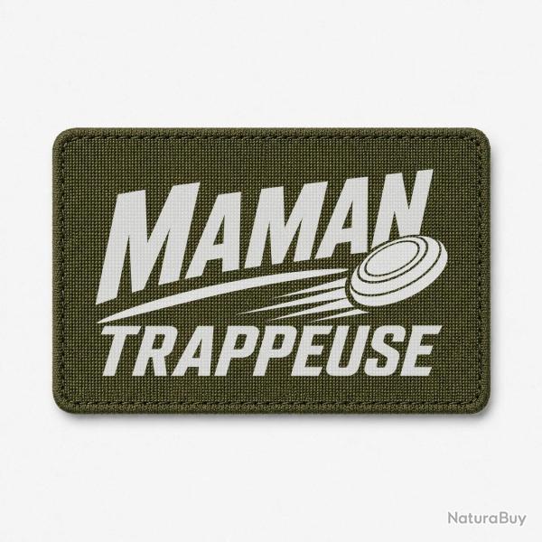 Patch Ball Trap - Maman trappeuse - Cadeau personnalis� - Olive / Blanc