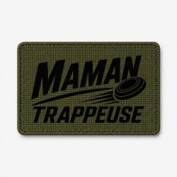 Patch Ball Trap - Maman trappeuse - Cadeau personnalis&eacute; - Olive / Noir