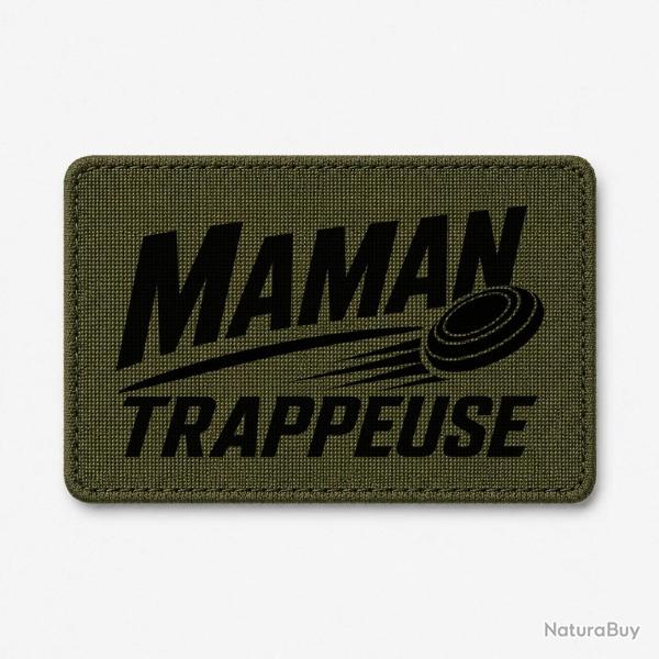 Patch Ball Trap - Maman trappeuse - Cadeau personnalis� - Olive / Noir