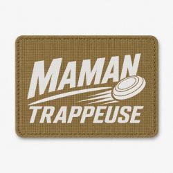 Patch Ball Trap - Maman trappeuse - Cadeau personnalis&eacute; - Coyote / Blanc