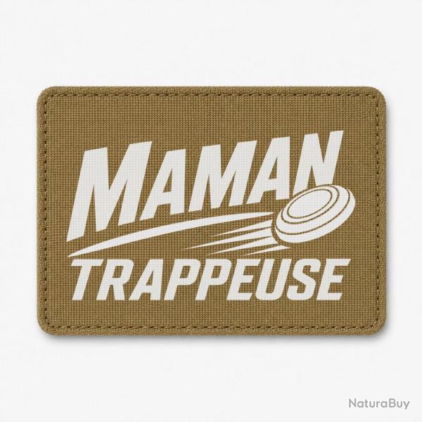 Patch Ball Trap - Maman trappeuse - Cadeau personnalis� - Coyote / Blanc