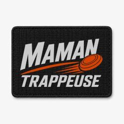 Patch Ball Trap - Maman trappeuse - Cadeau personnalis&eacute; - Noir / Orange