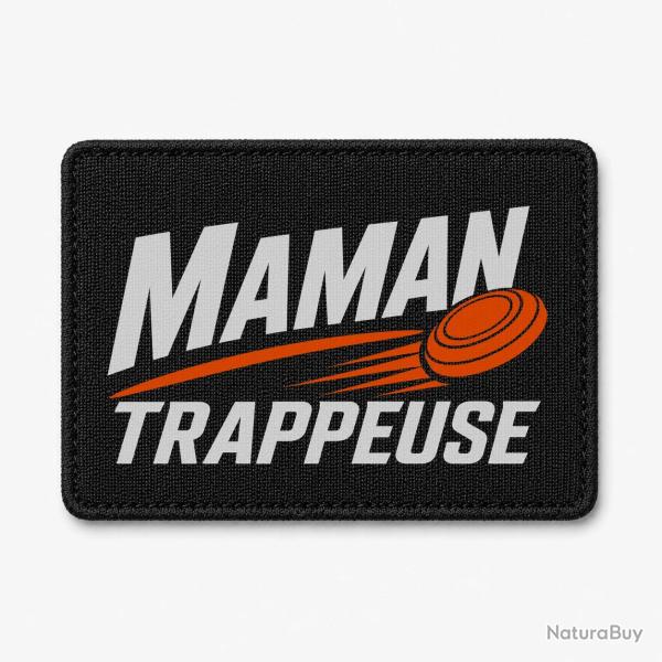 Patch Ball Trap - Maman trappeuse - Cadeau personnalis� - Noir / Orange