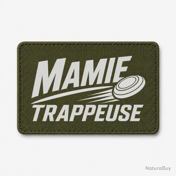 Patch Ball Trap - Mamie trappeuse - Cadeau passion - Olive / Blanc