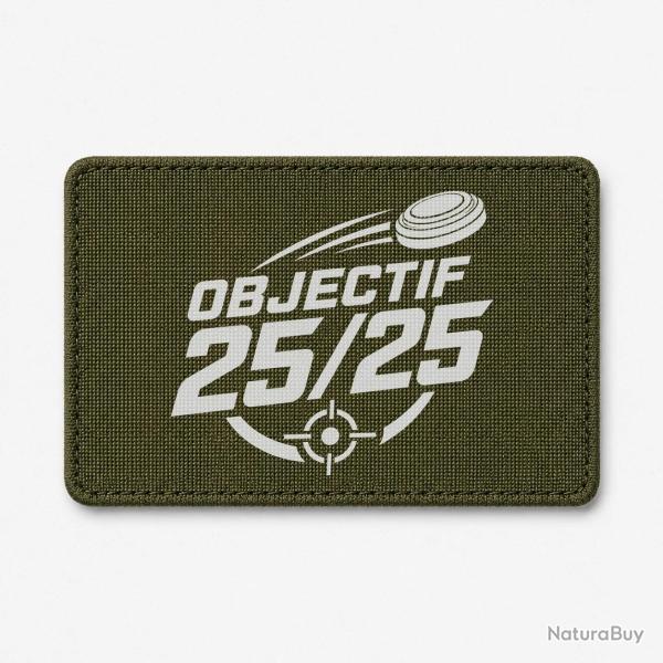 Patch Ball Trap - Objectif 25 sur 25 - Score parfait - Olive / Blanc