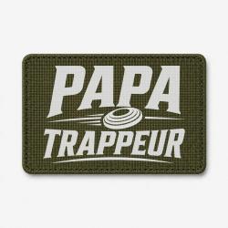 Patch Ball Trap - Papa trappeur - Cadeau personnalis&eacute; - Olive / Blanc