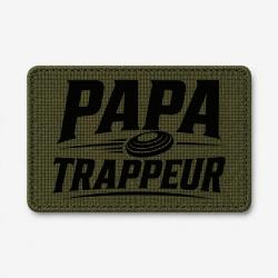 Patch Ball Trap - Papa trappeur - Cadeau personnalis&eacute; - Olive / Noir