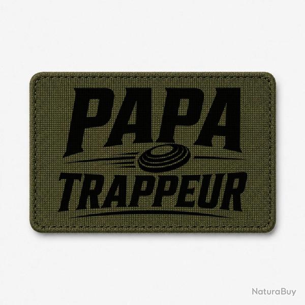 Patch Ball Trap - Papa trappeur - Cadeau personnalis� - Olive / Noir