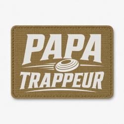 Patch Ball Trap - Papa trappeur - Cadeau personnalis&eacute; - Coyote / Blanc