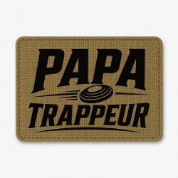 Patch Ball Trap - Papa trappeur - Cadeau personnalis&eacute; - Coyote / Noir